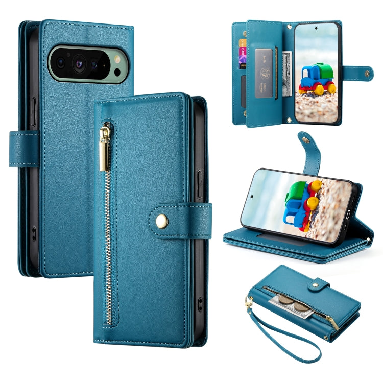 Nine Card-slot Zipper Wallet Bag Leather Phone Case, For Google Pixel 11a, For Google Pixel 11 Pro XL, For Google Pixel 11 / Pixel 11 Pro, For Google Pixel 10a, For Google Pixel 9a, For Google Pixel 9 Pro XL, For Google Pixel 9 / 9 Pro                 ...