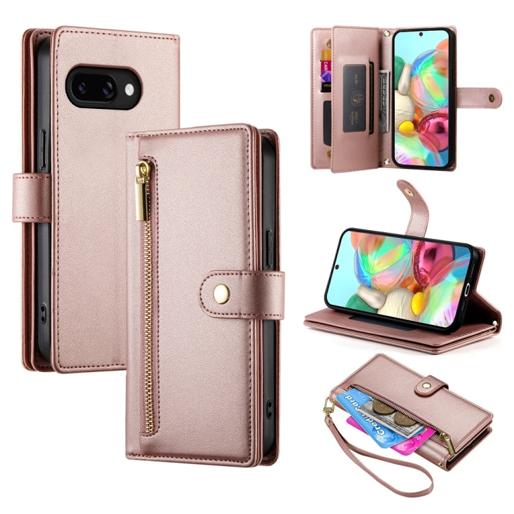 Nine Card-slot Zipper Wallet Bag Leather Phone Case, For Google Pixel 11a, For Google Pixel 11 Pro XL, For Google Pixel 11 / Pixel 11 Pro, For Google Pixel 10a, For Google Pixel 9a, For Google Pixel 9 Pro XL, For Google Pixel 9 / 9 Pro                 ...