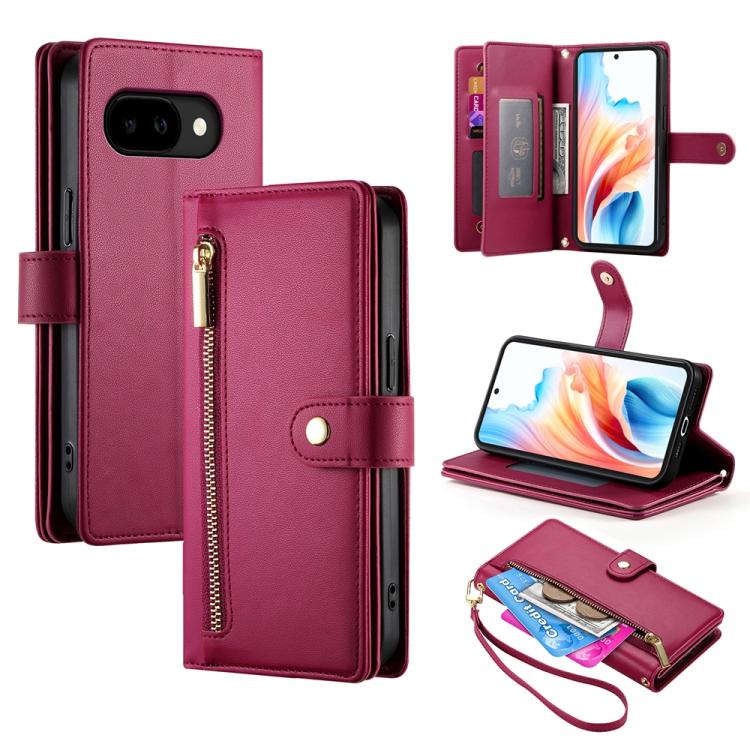 Nine Card-slot Zipper Wallet Bag Leather Phone Case, For Google Pixel 11a, For Google Pixel 11 Pro XL, For Google Pixel 11 / Pixel 11 Pro, For Google Pixel 10a, For Google Pixel 9a, For Google Pixel 9 Pro XL, For Google Pixel 9 / 9 Pro                 ...