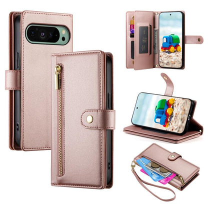 Nine Card-slot Zipper Wallet Bag Leather Phone Case, For Google Pixel 11a, For Google Pixel 11 Pro XL, For Google Pixel 11 / Pixel 11 Pro, For Google Pixel 10a, For Google Pixel 9a, For Google Pixel 9 Pro XL, For Google Pixel 9 / 9 Pro                 ...