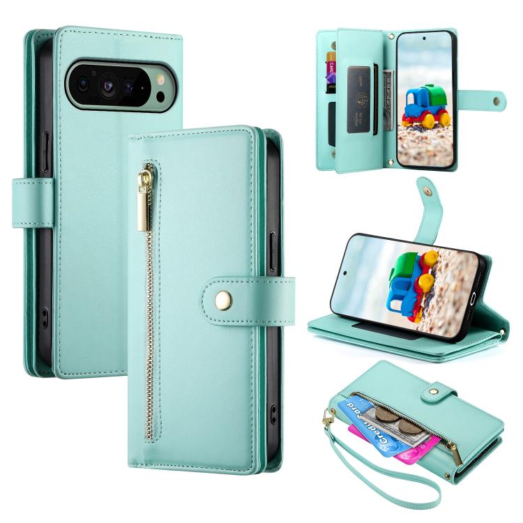 Nine Card-slot Zipper Wallet Bag Leather Phone Case, For Google Pixel 11a, For Google Pixel 11 Pro XL, For Google Pixel 11 / Pixel 11 Pro, For Google Pixel 10a, For Google Pixel 9a, For Google Pixel 9 Pro XL, For Google Pixel 9 / 9 Pro                 ...