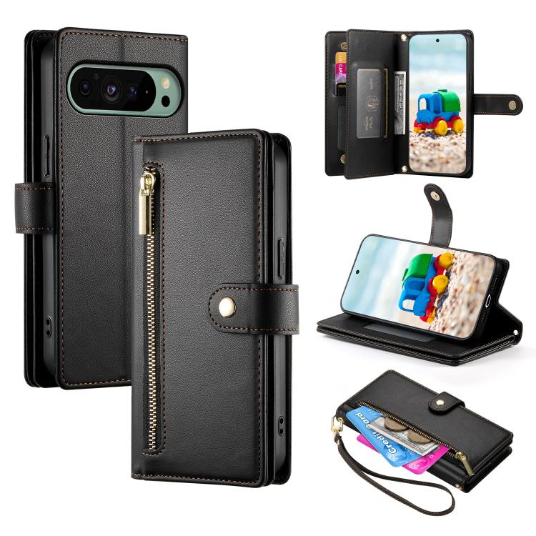 Nine Card-slot Zipper Wallet Bag Leather Phone Case, For Google Pixel 11a, For Google Pixel 11 Pro XL, For Google Pixel 11 / Pixel 11 Pro, For Google Pixel 10a, For Google Pixel 9a, For Google Pixel 9 Pro XL, For Google Pixel 9 / 9 Pro                 ...