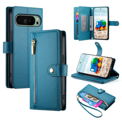 Nine Card-slot Zipper Wallet Bag Leather Phone Case, For Google Pixel 11a, For Google Pixel 11 Pro XL, For Google Pixel 11 / Pixel 11 Pro, For Google Pixel 10a, For Google Pixel 9a, For Google Pixel 9 Pro XL, For Google Pixel 9 / 9 Pro                 ...