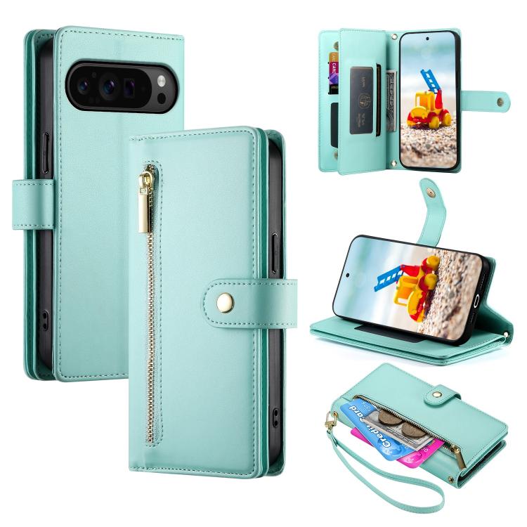 Nine Card-slot Zipper Wallet Bag Leather Phone Case, For Google Pixel 11a, For Google Pixel 11 Pro XL, For Google Pixel 11 / Pixel 11 Pro, For Google Pixel 10a, For Google Pixel 9a, For Google Pixel 9 Pro XL, For Google Pixel 9 / 9 Pro                 ...
