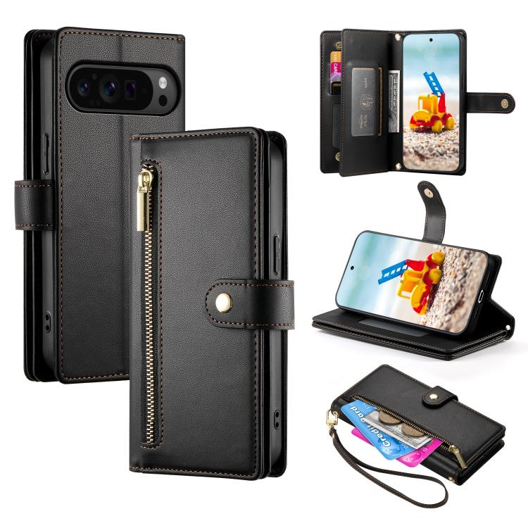 Nine Card-slot Zipper Wallet Bag Leather Phone Case, For Google Pixel 11a, For Google Pixel 11 Pro XL, For Google Pixel 11 / Pixel 11 Pro, For Google Pixel 10a, For Google Pixel 9a, For Google Pixel 9 Pro XL, For Google Pixel 9 / 9 Pro                 ...