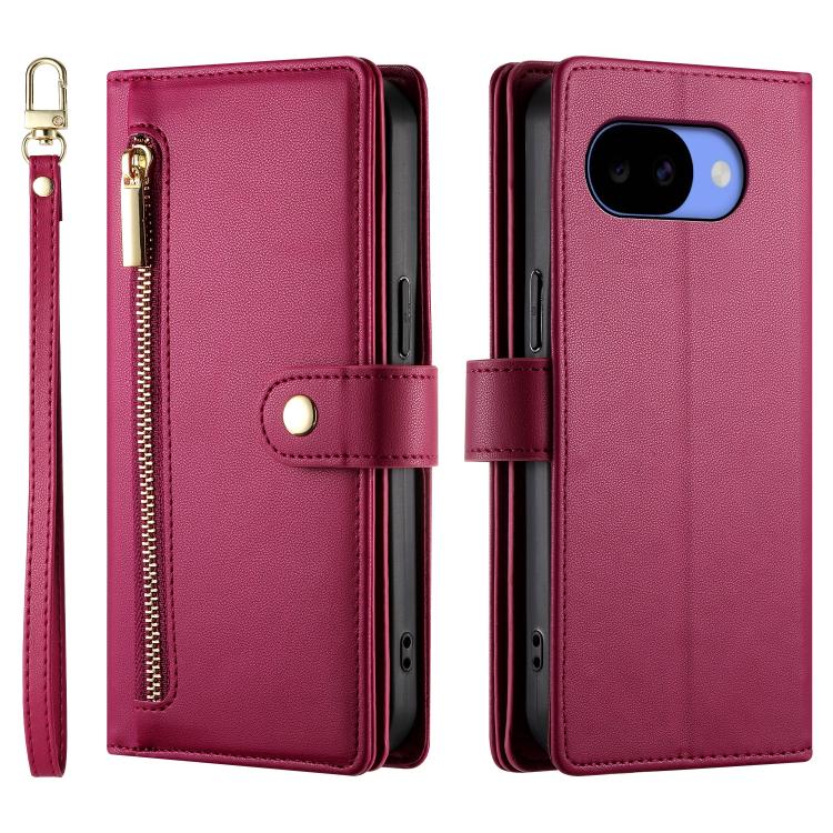 Nine Card-slot Zipper Wallet Bag Leather Phone Case, For Google Pixel 11a, For Google Pixel 11 Pro XL, For Google Pixel 11 / Pixel 11 Pro, For Google Pixel 10a, For Google Pixel 9a, For Google Pixel 9 Pro XL, For Google Pixel 9 / 9 Pro                 ...