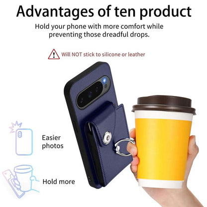 Navy phone card holder case with ring holder and card slot pocket; secure fit