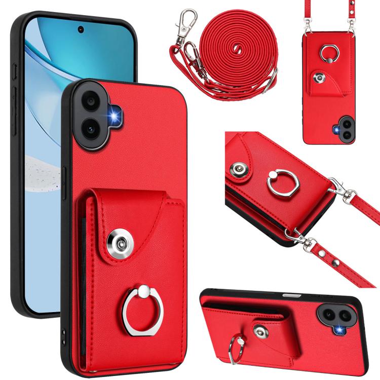 Organ Card Bag Ring Holder Phone Case with Long Lanyard, For Nothing CMF Phone 2 Pro, For Nothing Phone 3a, For Nothing Phone 3a Pro, For Nothing CMF Phone 1, For Nothing Phone 2a