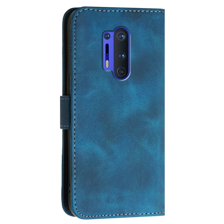 Grid Butterfly Embossed Pattern Flip Leather Phone Case with Lanyard, For OnePlus 8 Pro