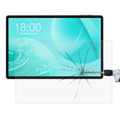 Tablet tempered glass screen protector protecting display from impact, with shattered-crack effect