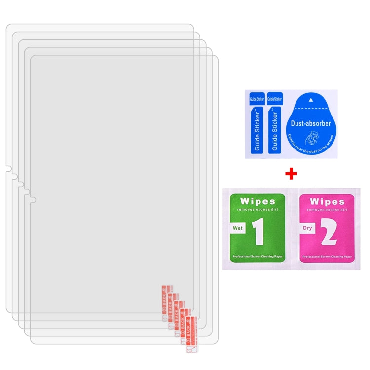 25-pack tablet screen protector films with dust-absorber and cleaning wipes