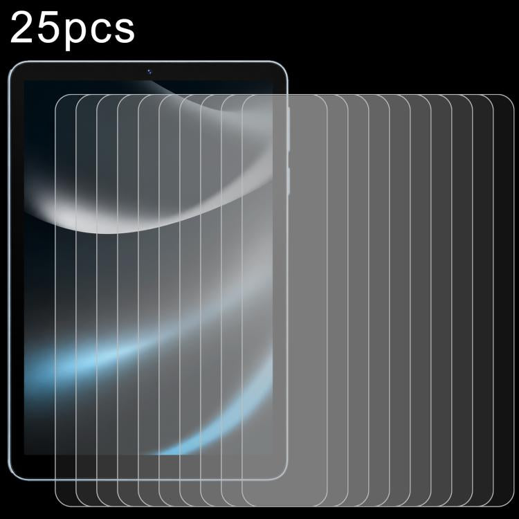25-pack tempered glass screen protector films, rounded-edge clear tablet covers