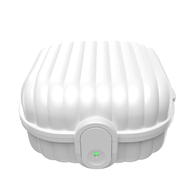 Protective earbuds case with molded shell and front security lock, white