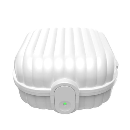 Protective earbuds case with molded shell and front security lock, white