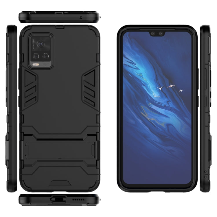 Black rugged shockproof phone case set with screen protector and side button covers