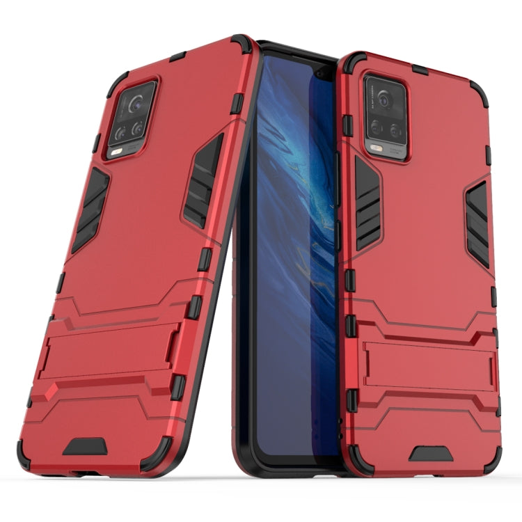 Red rugged shockproof phone case with raised camera cover and shockproof bumper