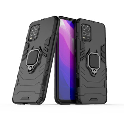 Rugged phone case with ring holder, black, PC TPU anti-fall