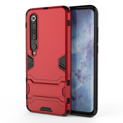 Red rugged protective phone case for Xiaomi Mi 10 Pro with side buttons and camera openings