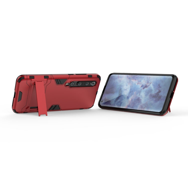 Red rugged protective phone case showing back and front screen cover