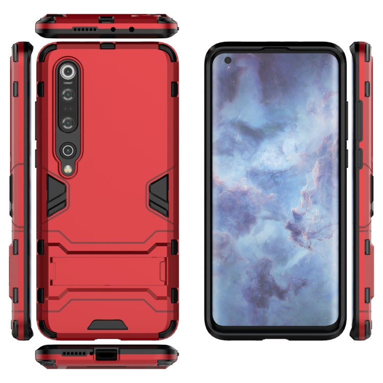 Red rugged protective phone case with front and back protection and side port openings