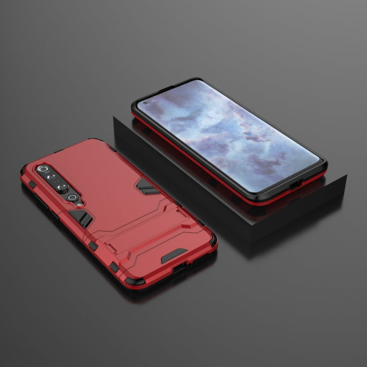 Red rugged protective phone case and matching screen cover with raised bezel