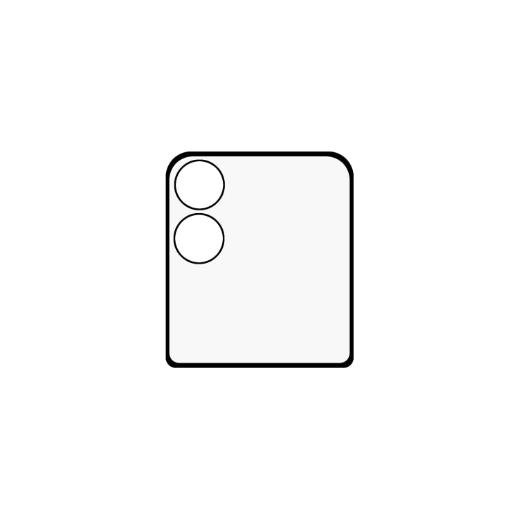 Screen protector template with camera and speaker cutouts for foldable phone