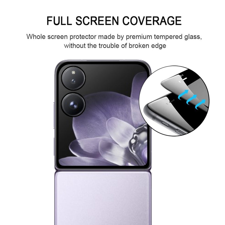 Foldable phone screen protector with edge fit close-up detail