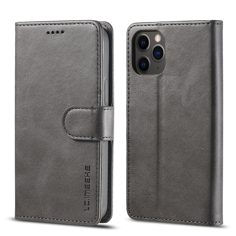 Gray flip leather phone case with card slots and holder, LC.IMEEKE
