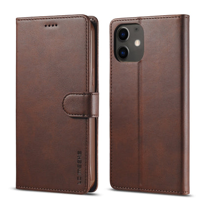 Brown flip leather phone case with card slots and holder, LC.IMEEKE