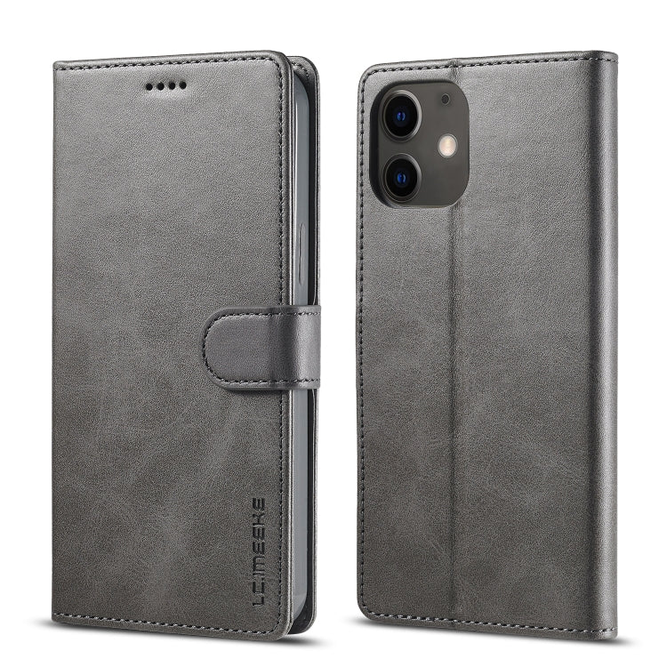 Grey leather horizontal flip phone case with card holder and back cover