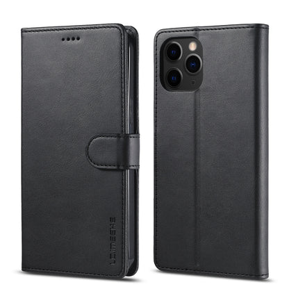 Black leather horizontal flip phone case with card holder and back cover