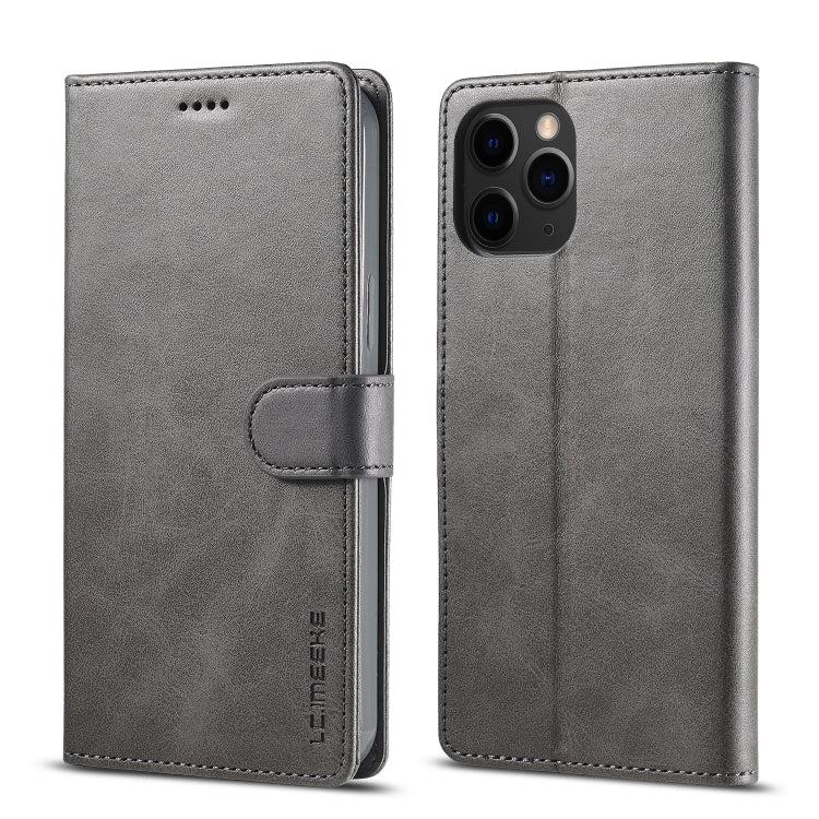 Grey leather wallet flip phone case with card holder and rear camera cutout