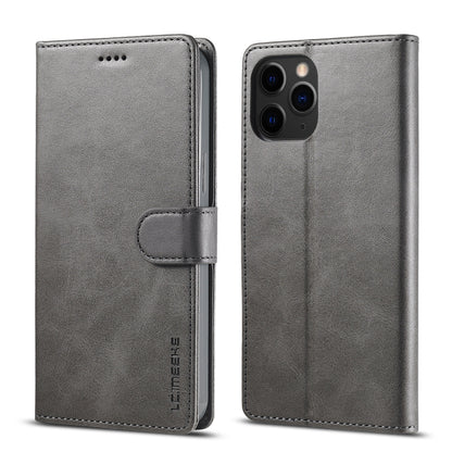 Grey leather wallet flip phone case with card holder and rear camera cutout