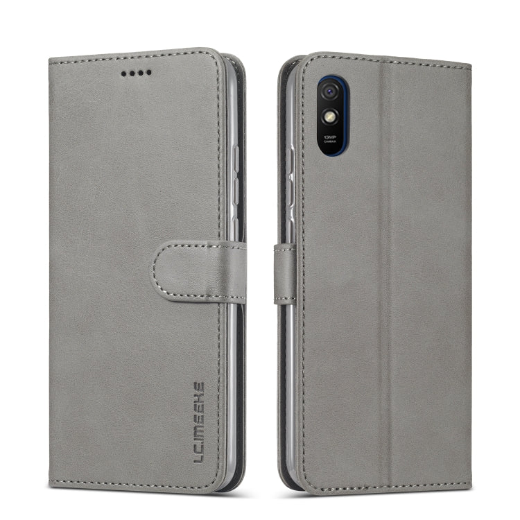 Gray flip leather phone case with card slots and holder, LC.IMEEKE