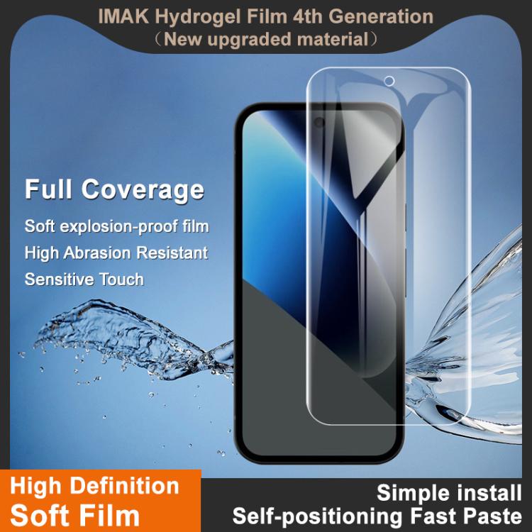 Full-coverage clear hydrogel screen protector film on a smartphone front
