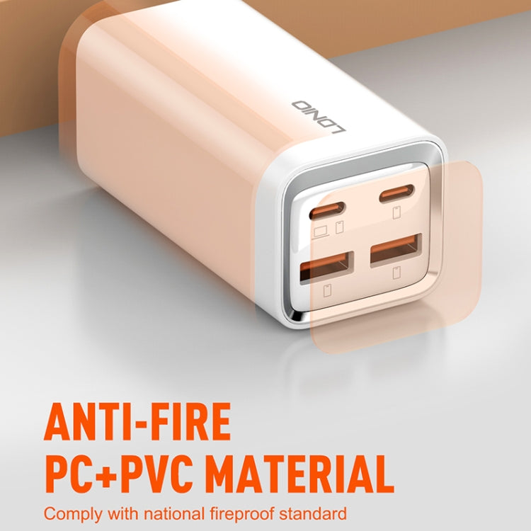 White multi-port fast wall charger with dual USB-C and dual USB-A ports
