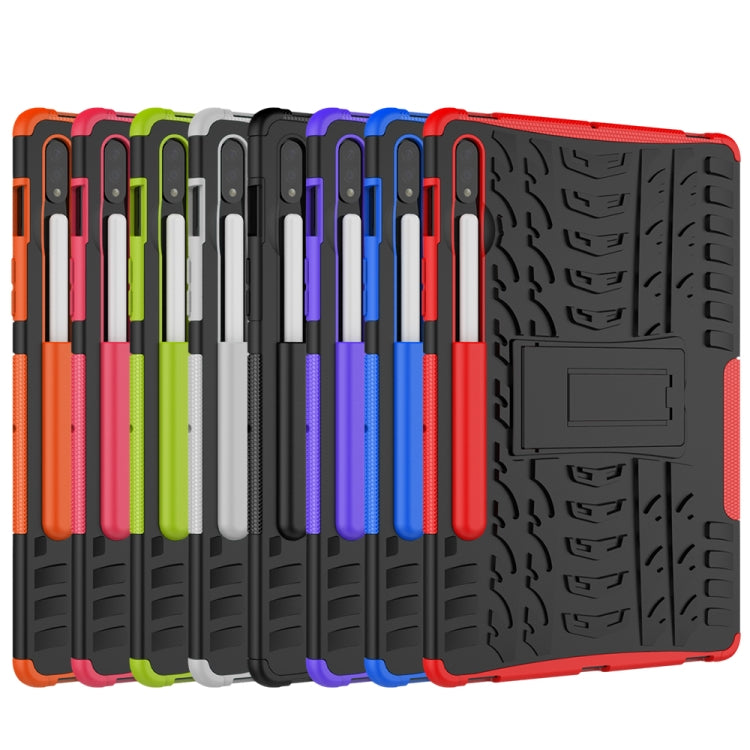 Set of rugged tablet cases in multiple colors with textured back and holder