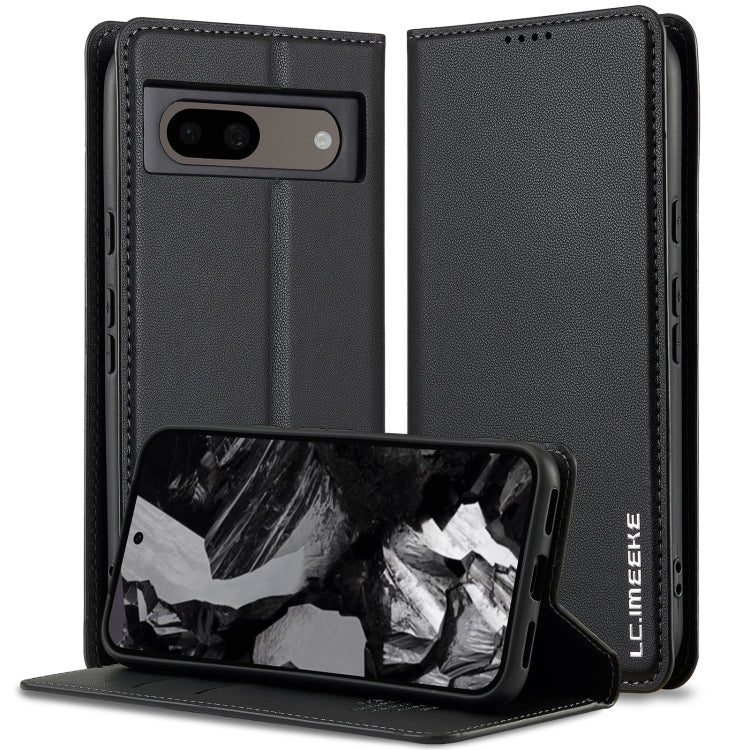 Black PU folio phone case with textured finish, cover with camera cutout and kickstand