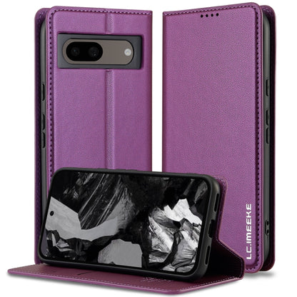 Purple PU folio phone case with textured finish, front and back with kickstand