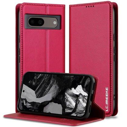 Red frosted PU folio phone case with side openings and kickstand view
