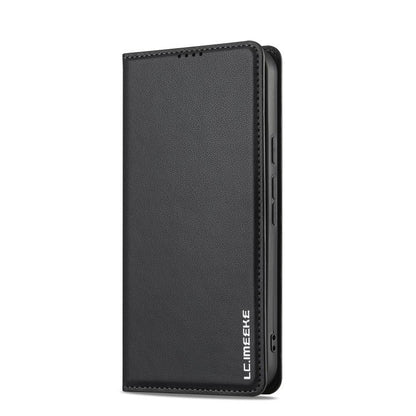 Black folio phone case with textured finish, front cover, and side buttons cutouts