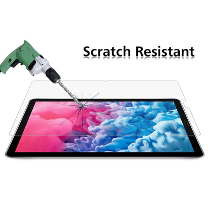 Tablet tempered glass screen protector, scratch resistant with impact damage shown
