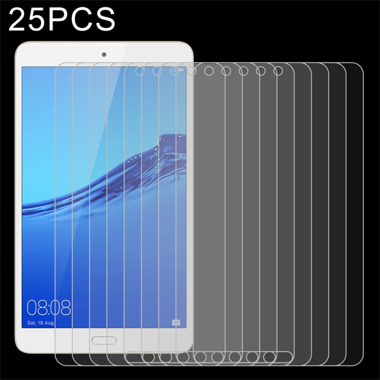 Tablet tempered glass screen protector set, 25-piece clear film stack