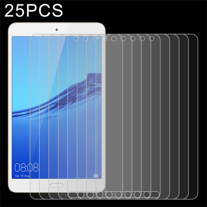 Tablet tempered glass screen protector set, 25-piece clear film stack