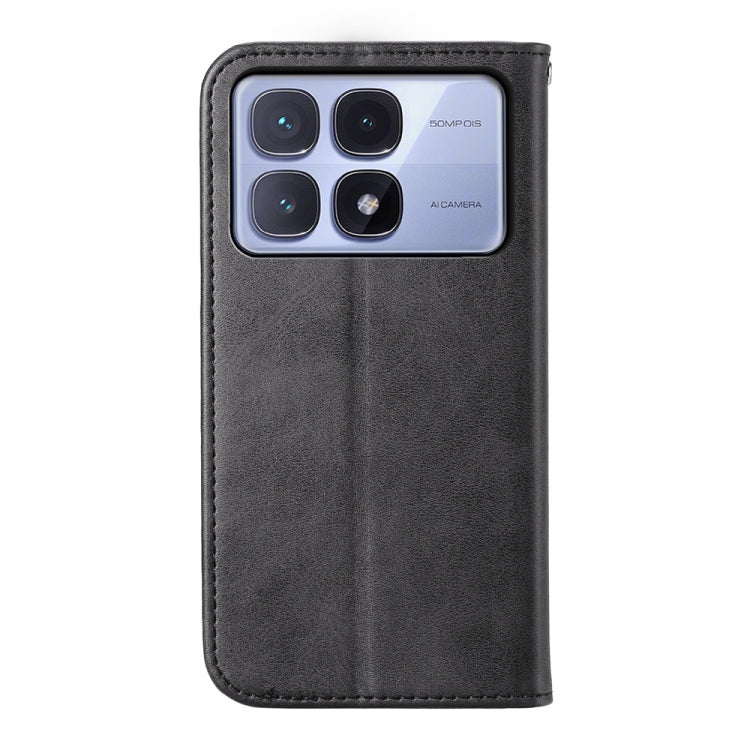 Black leather-style phone case with cutouts for camera and speaker