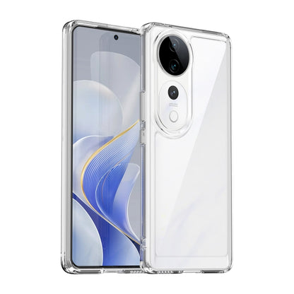 Transparent grey hybrid TPU phone case with clear back and oval camera cutout