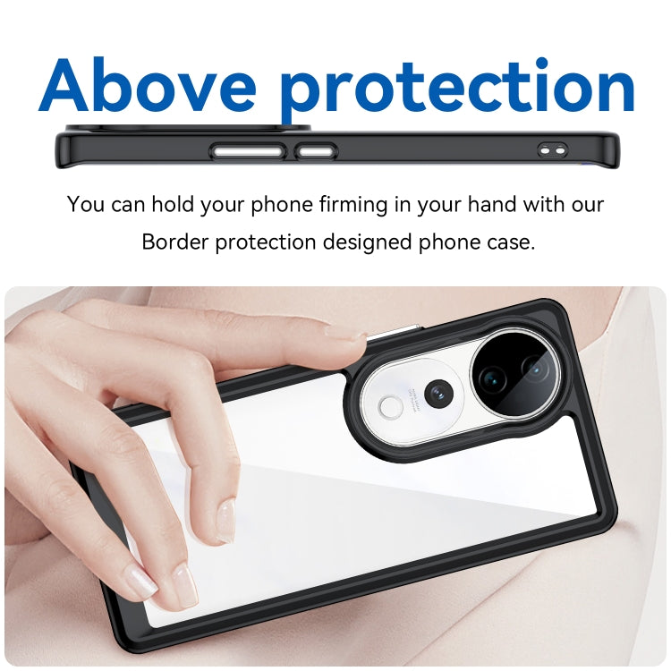 Black clear phone case with raised border, camera housing, and side button openings