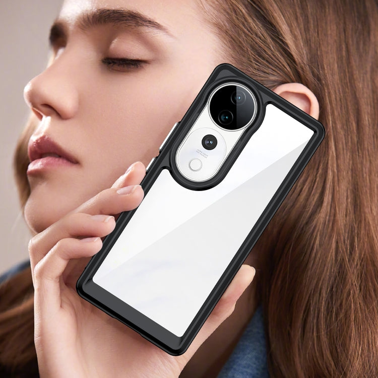Black clear TPU phone case with camera cutout and slim raised corners on a phone