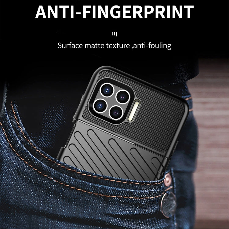 Matte black shockproof TPU phone case with anti-fingerprint look and ridged design