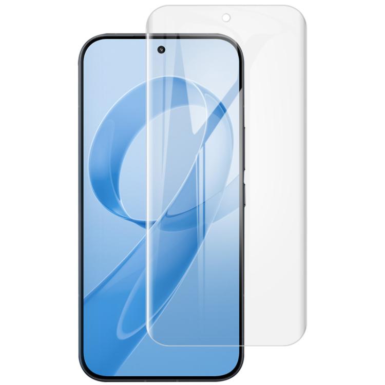 Clear hydrogel film screen protector, full coverage over flat and curved display areas